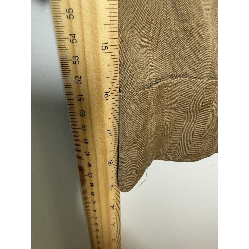Banana Republic Capri Cropped Silk & Linen Contoured Fit Pants - Brown - Size 8 - Picture 11 of 16
